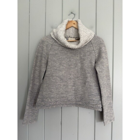 Anthropologie Sweaters - Anthropologie Sleeping on Snow Meribel Gray Cowl Neck Wool Blend Sweater XS